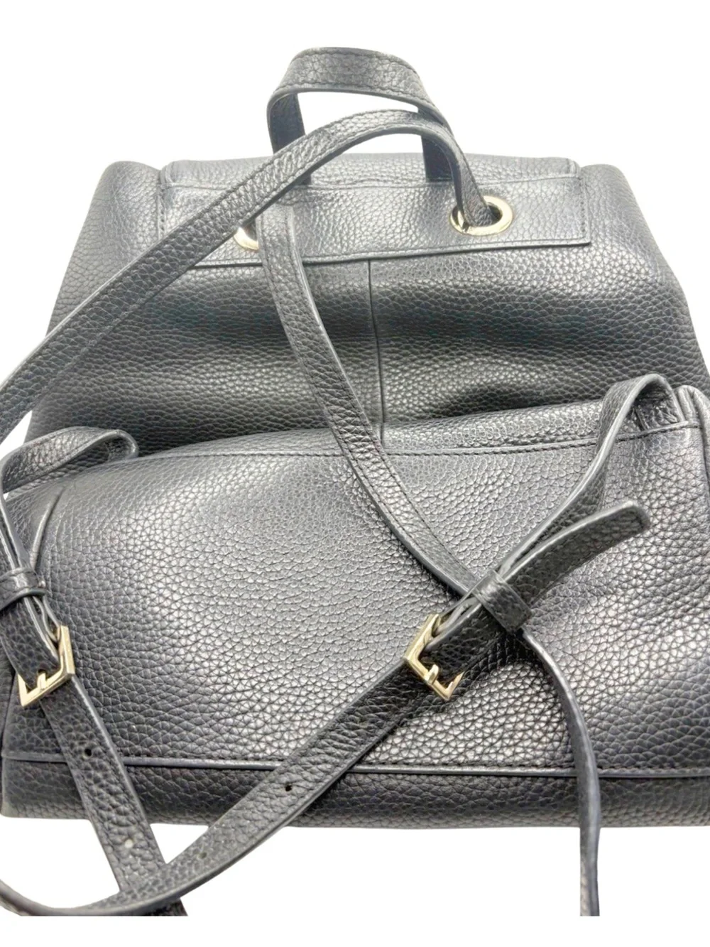 Kate Spade New York Black Leather Backpack 100% Cow Leather Gold Hardware